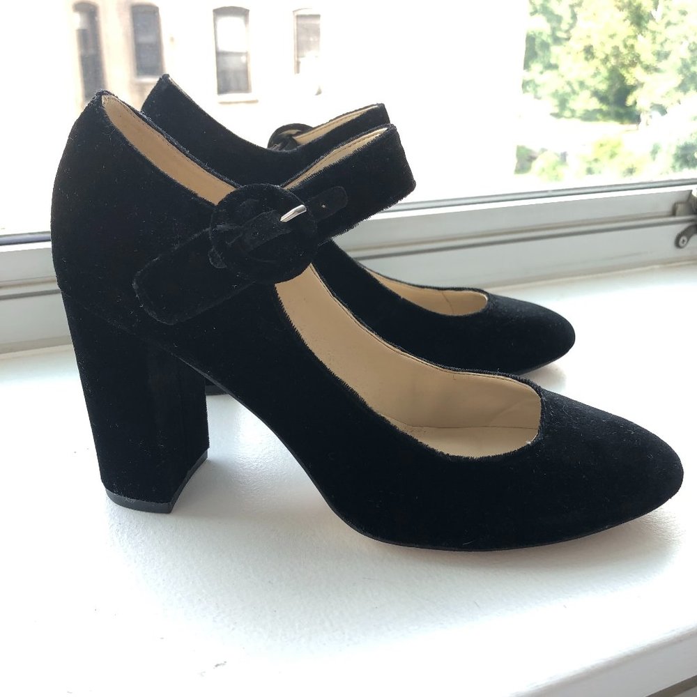 Marc Fisher | Velvet Mary Jane Heels | Black | 8